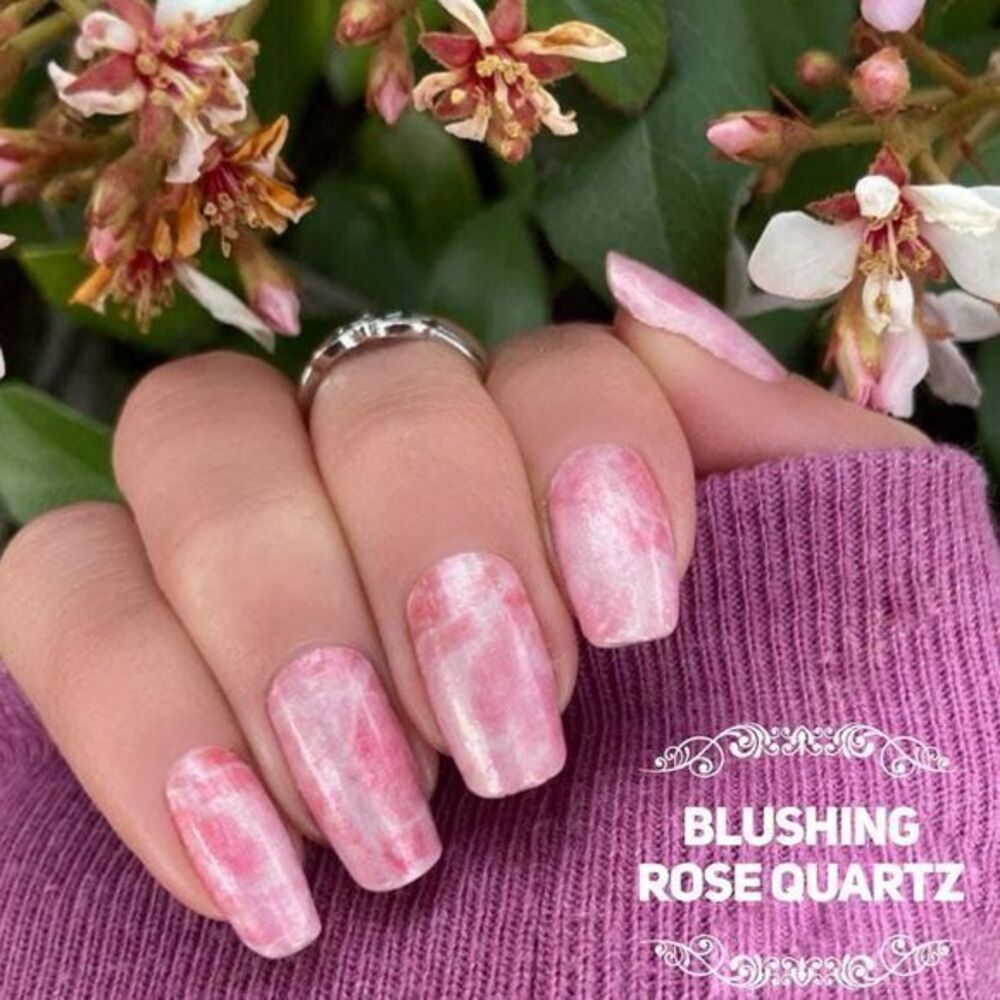 Color Street, Blushing Rose Quartz, soft shimmery pink nail strips